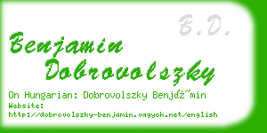 benjamin dobrovolszky business card